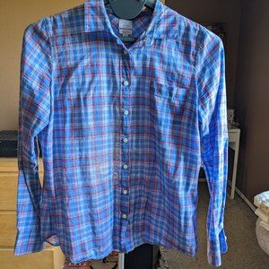 J. Crew blue plaid button down